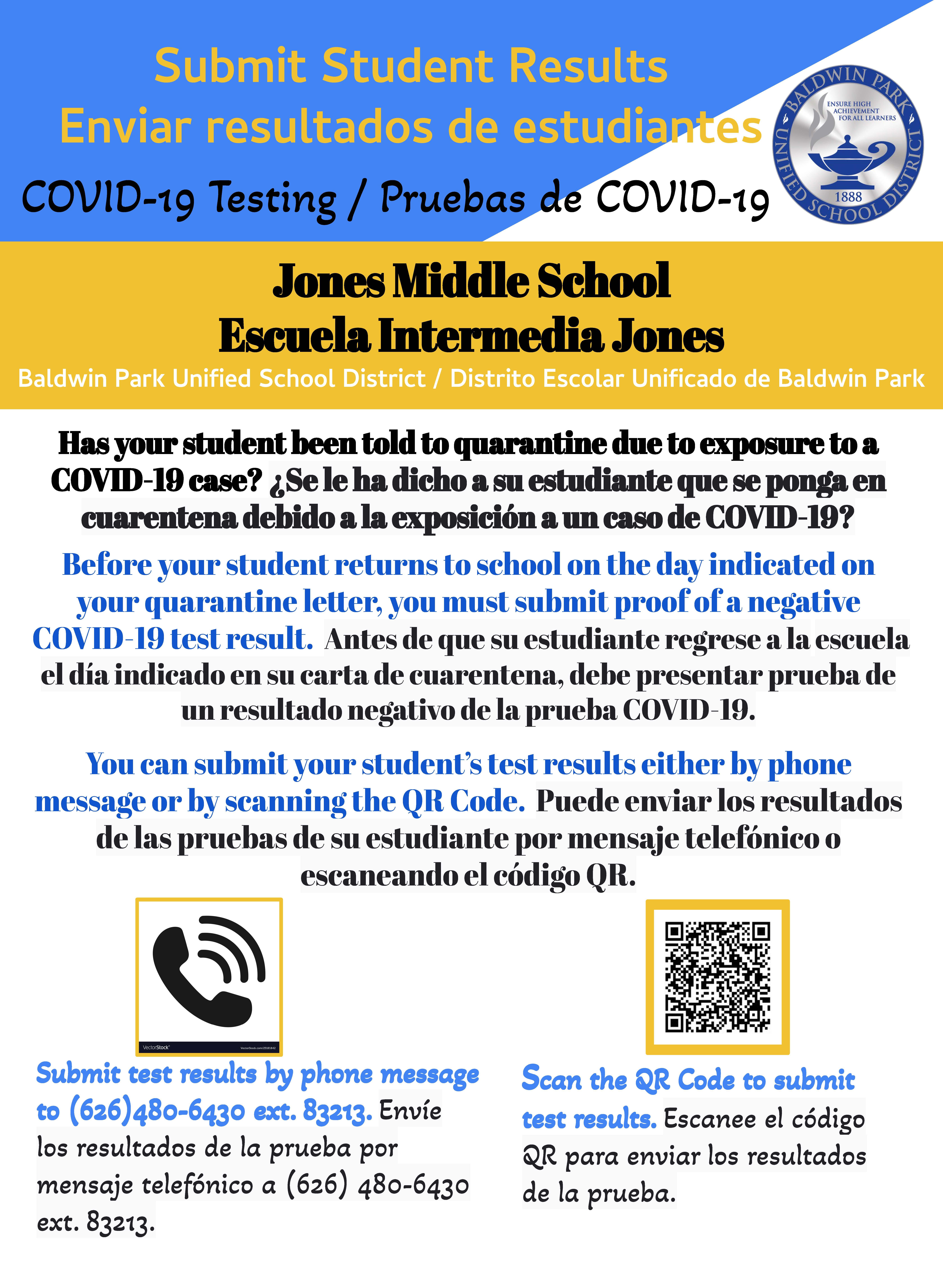 Covid Results Flyer